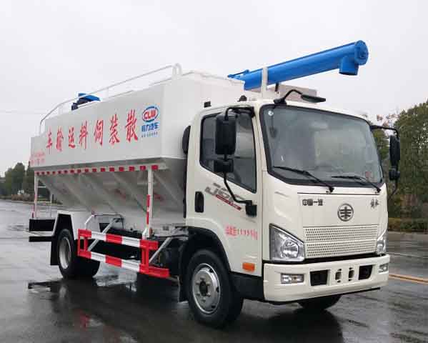 國(guó)六解放散裝飼料運(yùn)輸車
